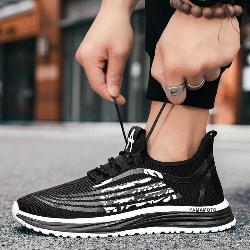 Chaussures de course décontractées respirantes pour hommes Semelle souple en mesh