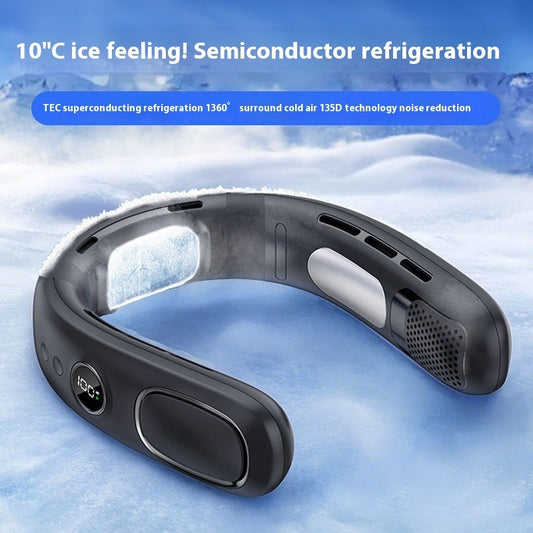 USB Charging Non-leaf Ice Compress Lazy Outdoor Portable Halter Little Fan