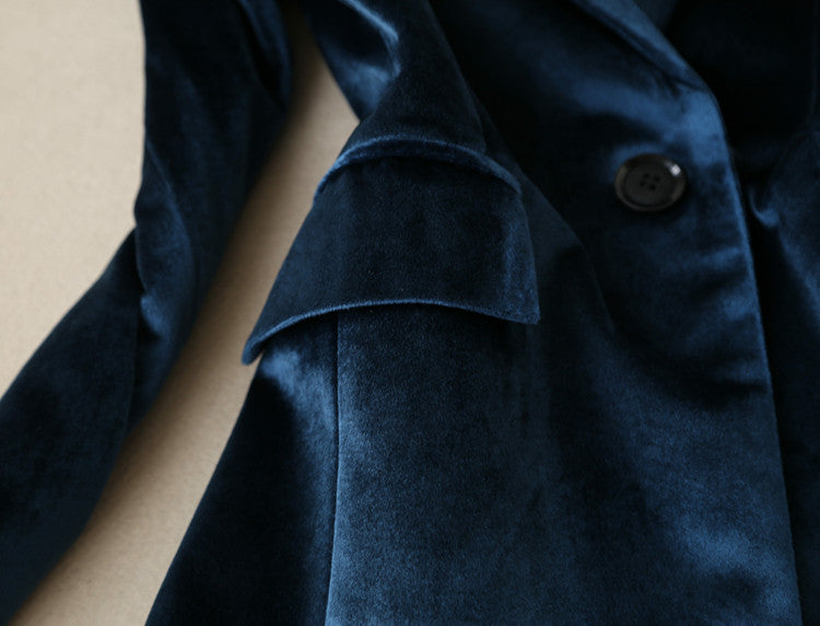 Slim-fit Long-sleeved Suit Jacket High-waist Micro-flap Slim Trousers