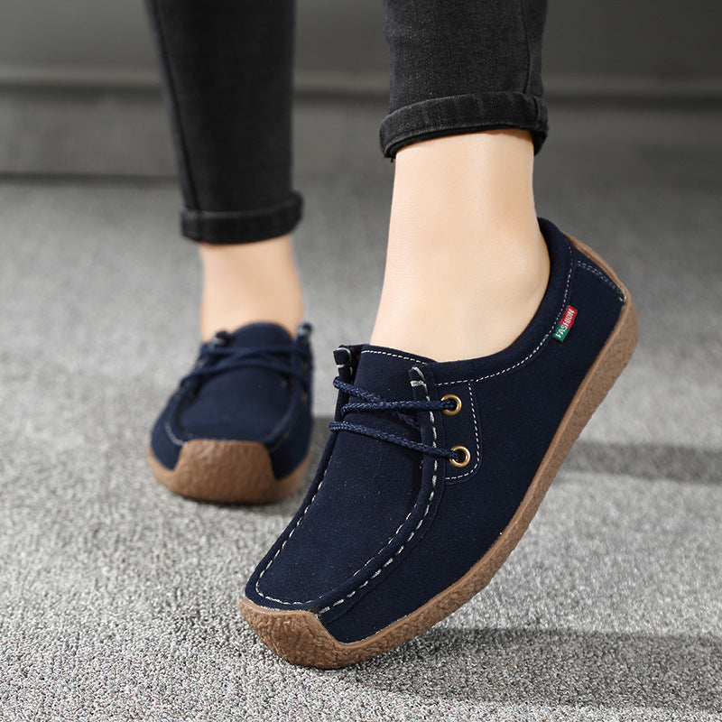 Women’s Lace-Up Flat Frosted Sneakers with Cross Straps
