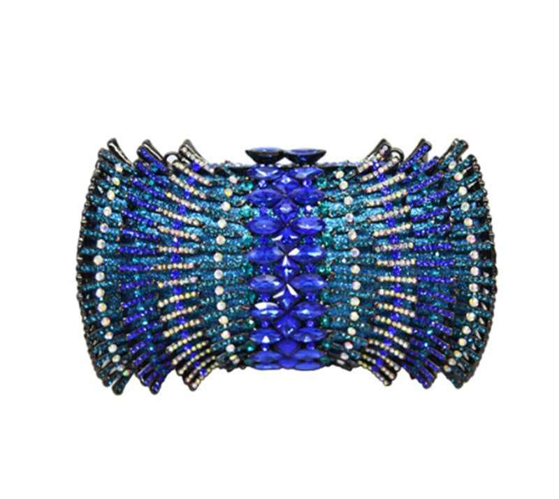 Women's PU Hard Case Diamond Clutch 16x11x6cm