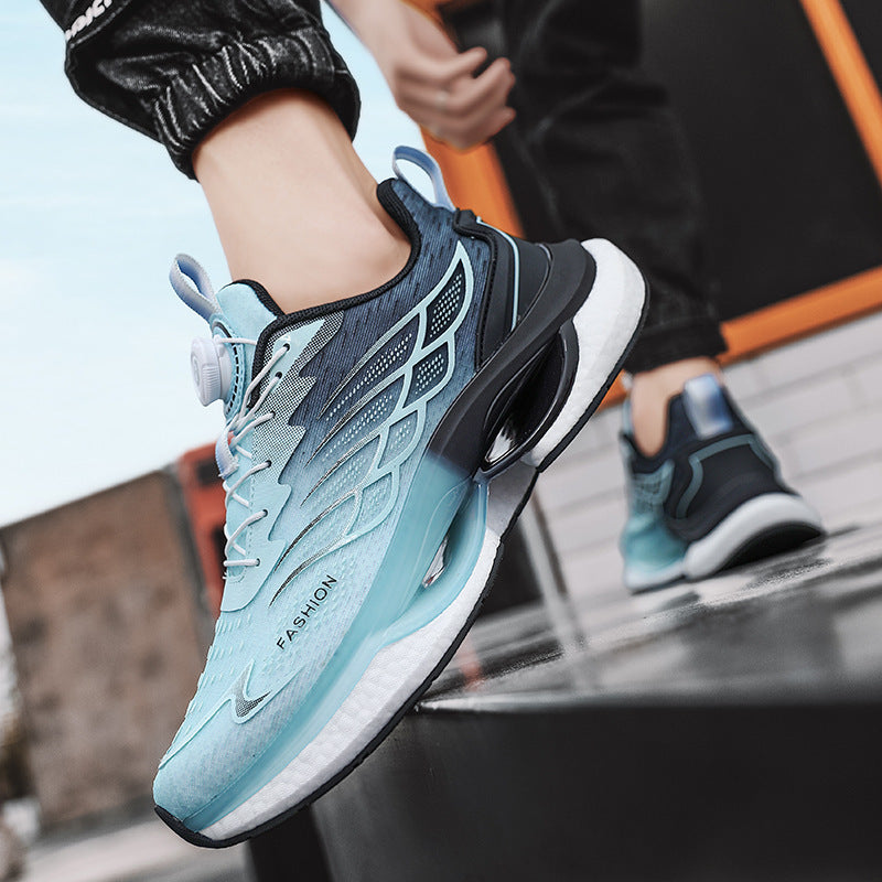 Chaussures de course pour hommes à boucle tournante à coussin d'air tissé volant