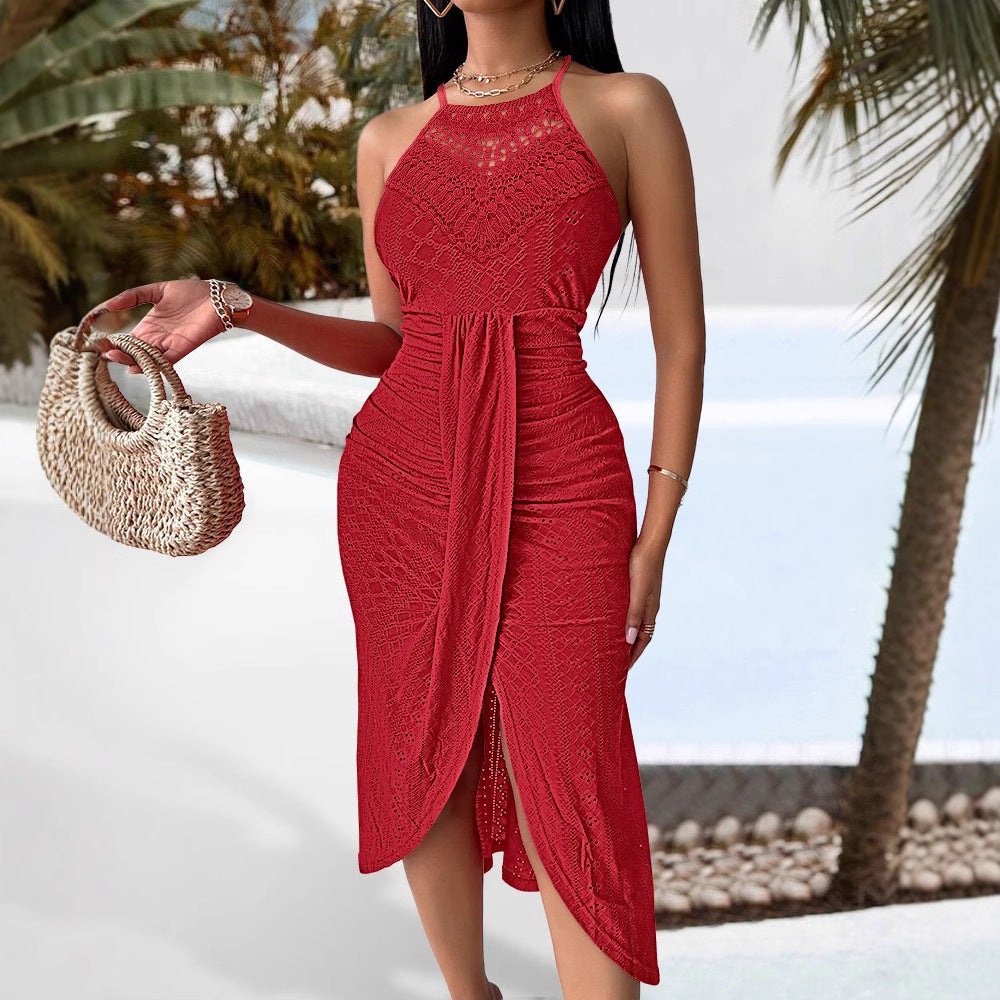 Hip Hop Style Street Hipster Skirt Halter Sleeveless Asymmetric Skirt