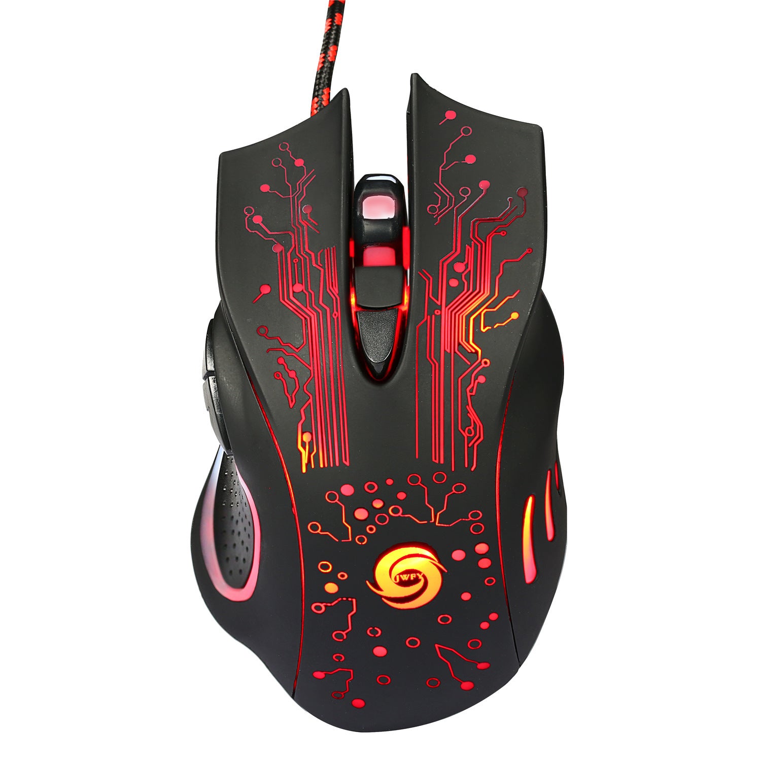 Souris de jeu USB filaire 2400 DPI réglable 6 boutons rétroéclairée LED ergonomique pour PC portable