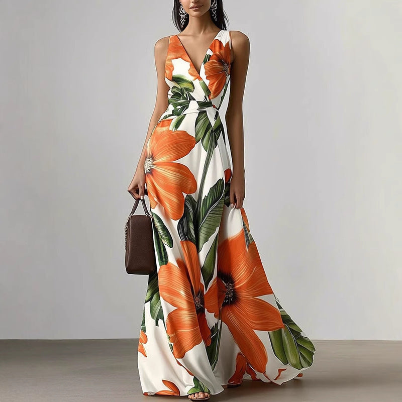 Printed Oversized Swing Dress with Girdle