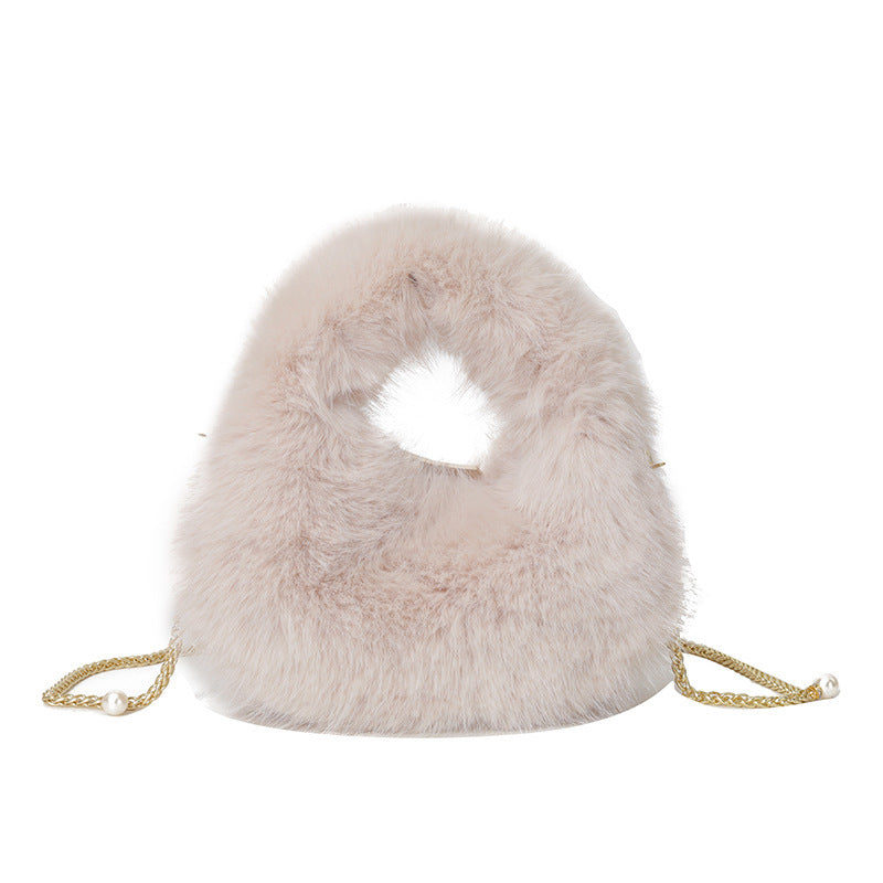 Sac à main en peluche pour femme 22x10x6cm