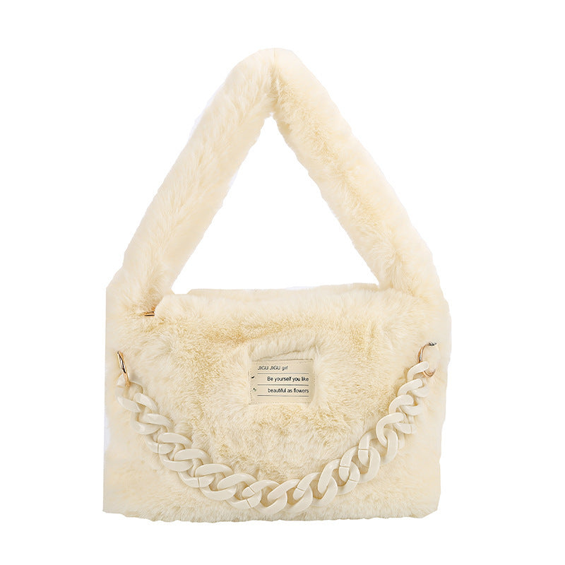 Ladies Plush Acrylic Chain Bag – Small & Large Sizes