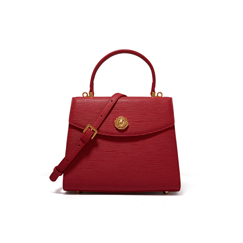 Ladies Retro Large Samba Red Single Shoulder Messenger Bag