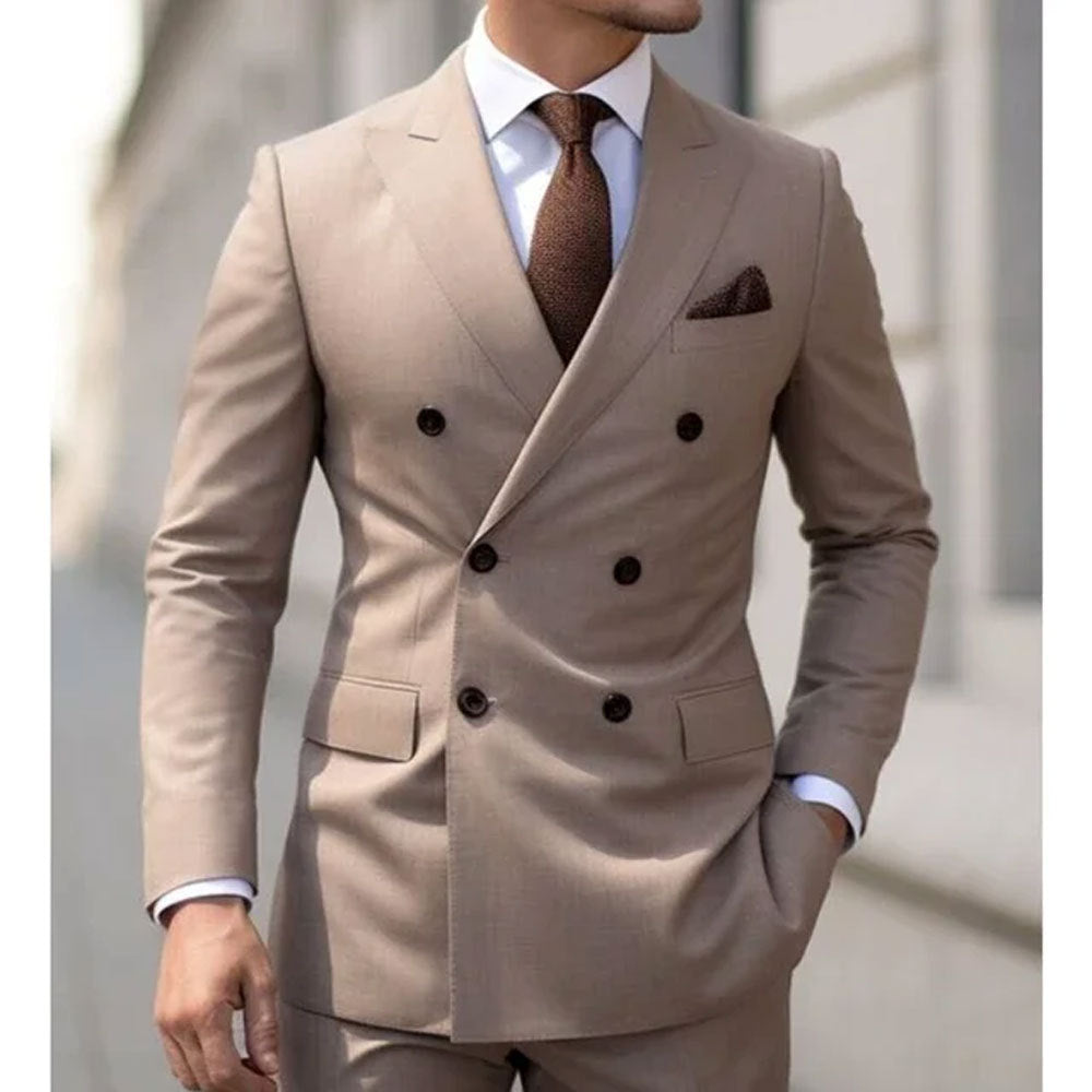 Men's Slim Fit Two-Piece Business Casual Suit Set