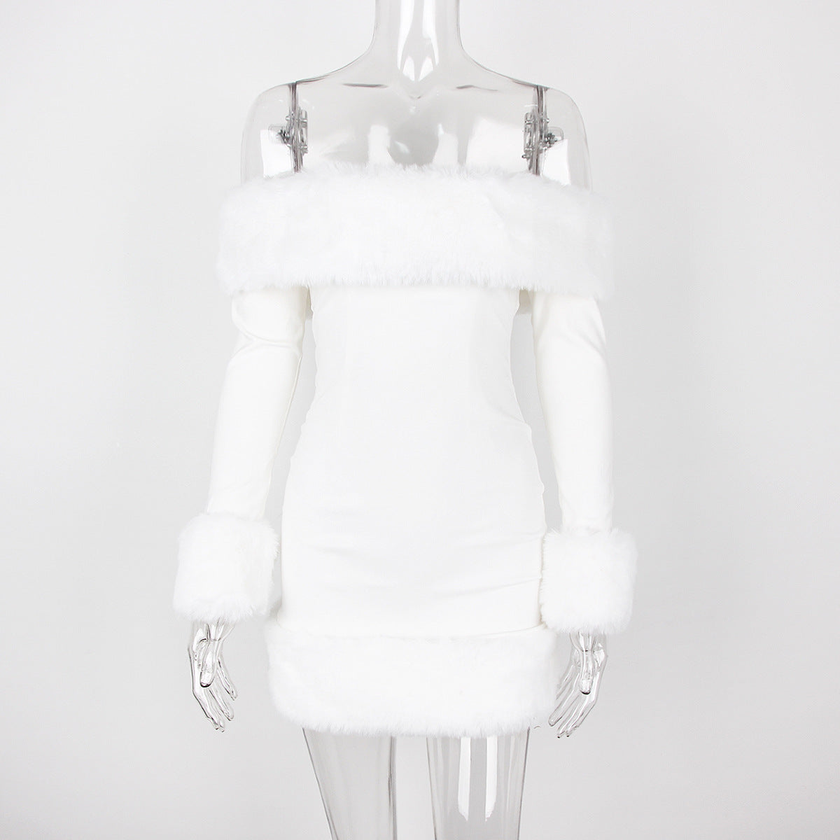 Jupe d'hiver en fourrure sans dos pour femme