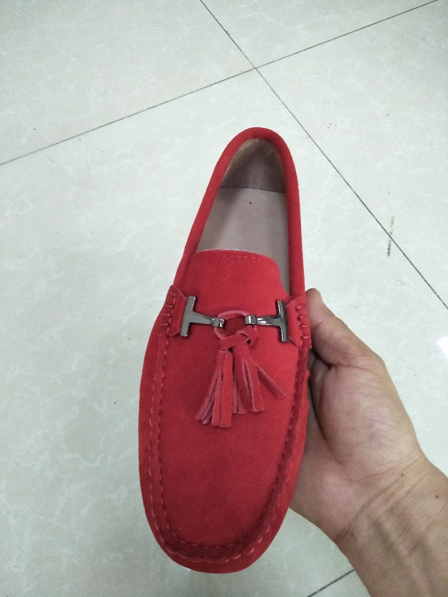 Casual Genuine Cowhide Leather Tassel Flats Shoes for Women