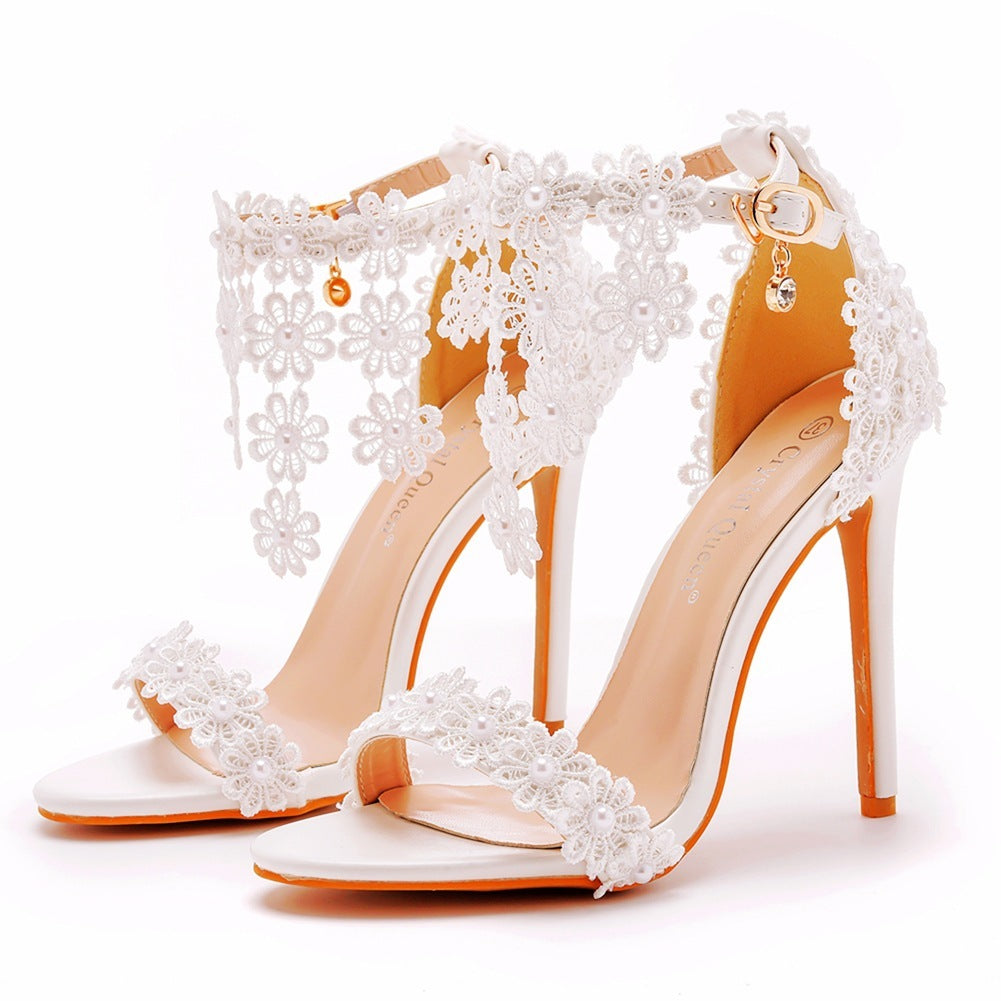 Rhinestone White & Colored Diamond Stiletto High Heels for Women