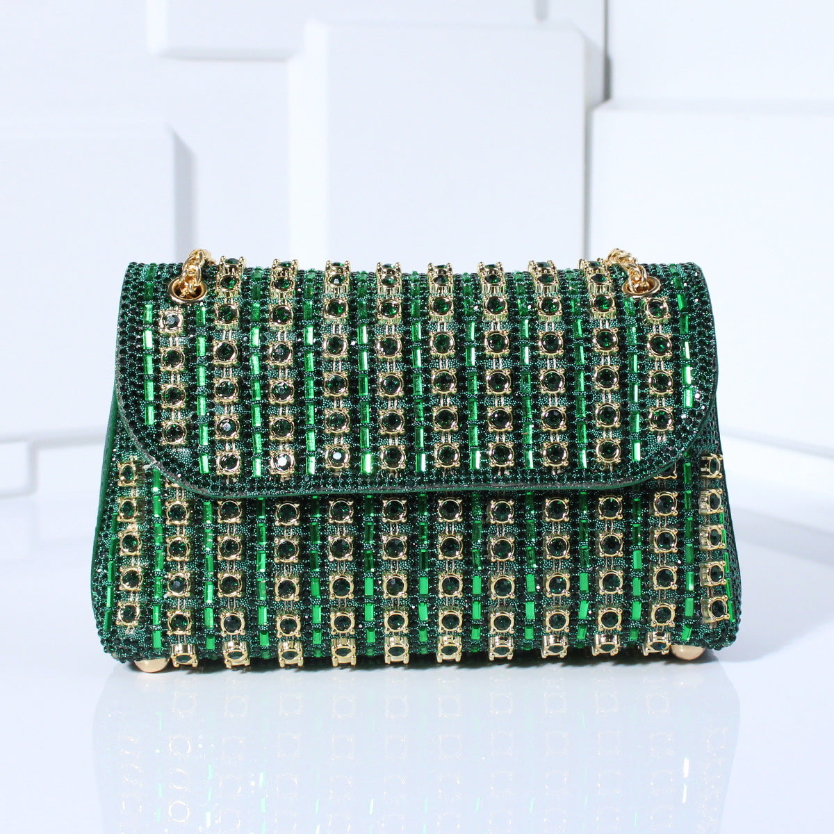 Fashion Diamond-Embedded Crossbody Dinner Bag with Hand Carrying