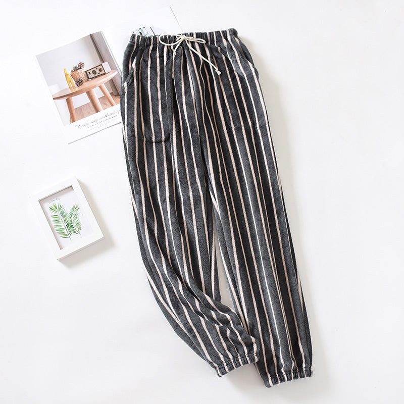 Plus Size Women's Loose Flannel Pajama Pants