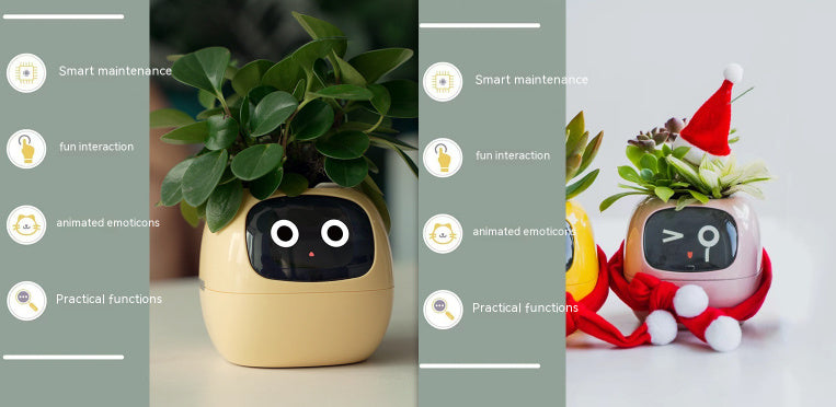 Smart Planter with 7 Sensors & AI Chips for Easy, Fun Plant Care – Over 49 Expressions
