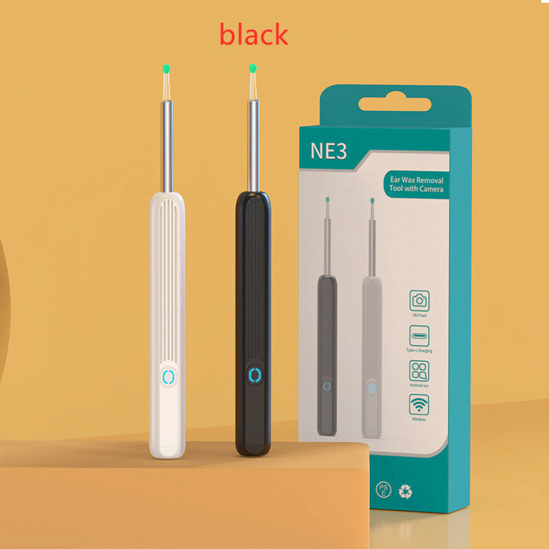 Oreillette endoscopique NE3 sans fil avec caméra et lumière LED, kit de nettoyage de cérumen pour iPhone