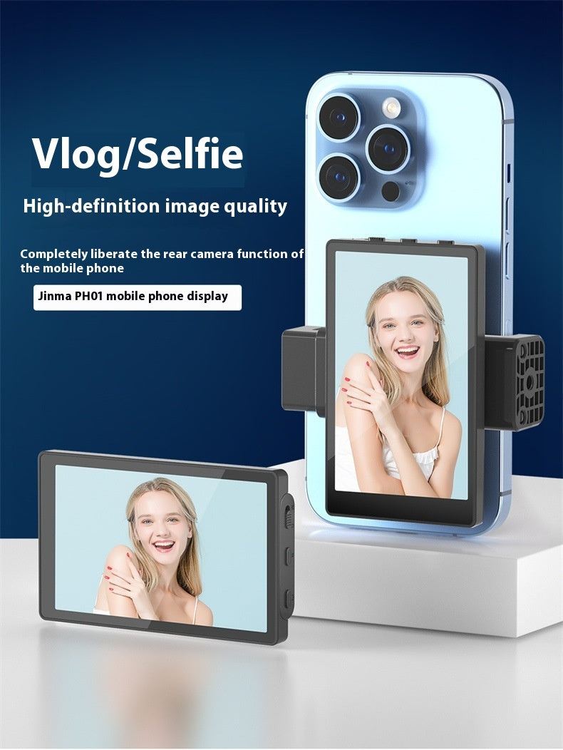 Écran d'affichage miroir selfie pour téléphone portable avec clip magnétique