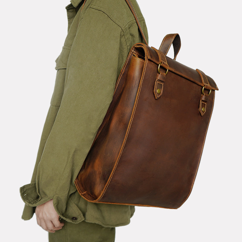 Men's Vintage Genuine Leather Backpack 40x30x15cm