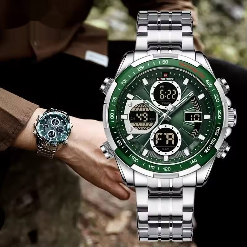 Men's 46mm Multi-Function Watch with Stainless Steel Strap