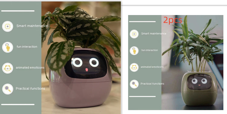 Smart Planter with 7 Sensors & AI Chips for Easy, Fun Plant Care – Over 49 Expressions