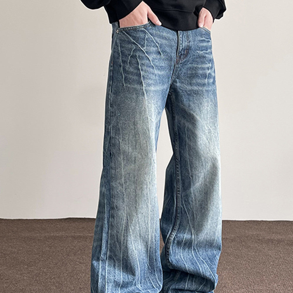 Jean droit taille mi-haute bleu American Retro