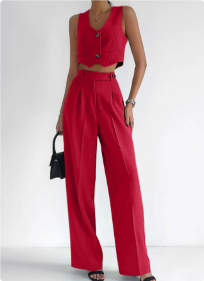 Women's Casual Slim Fit Pure Color Suit Cotton Temperament
