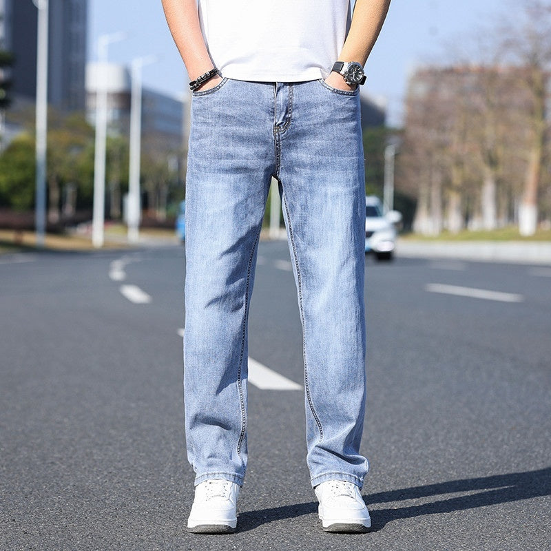 Thin Stretch Denim Tapered Business Casual Trousers