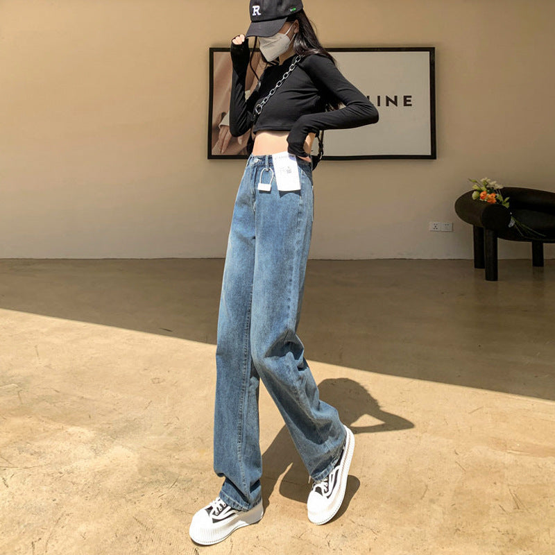 Plus Size High Waist Wide Leg Jeans for Women Autumn Winter