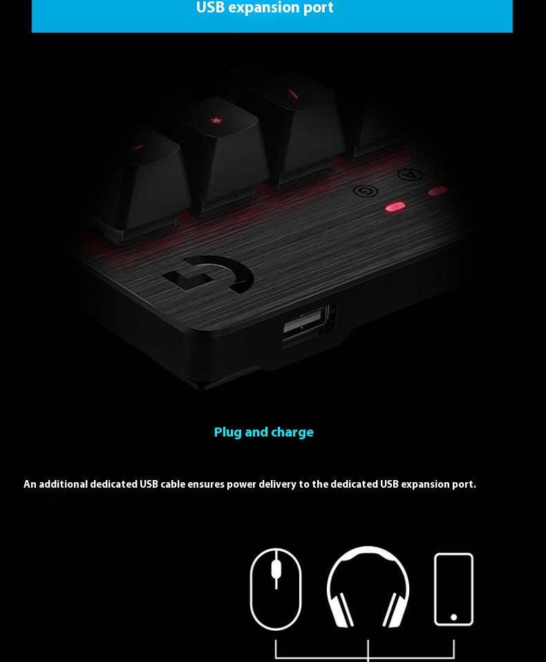 G413 Mechanical Gaming Keyboard 104 Keys Metal Panel Backlight USB