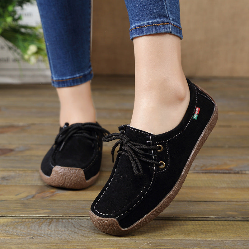 Women’s Lace-Up Flat Frosted Sneakers with Cross Straps