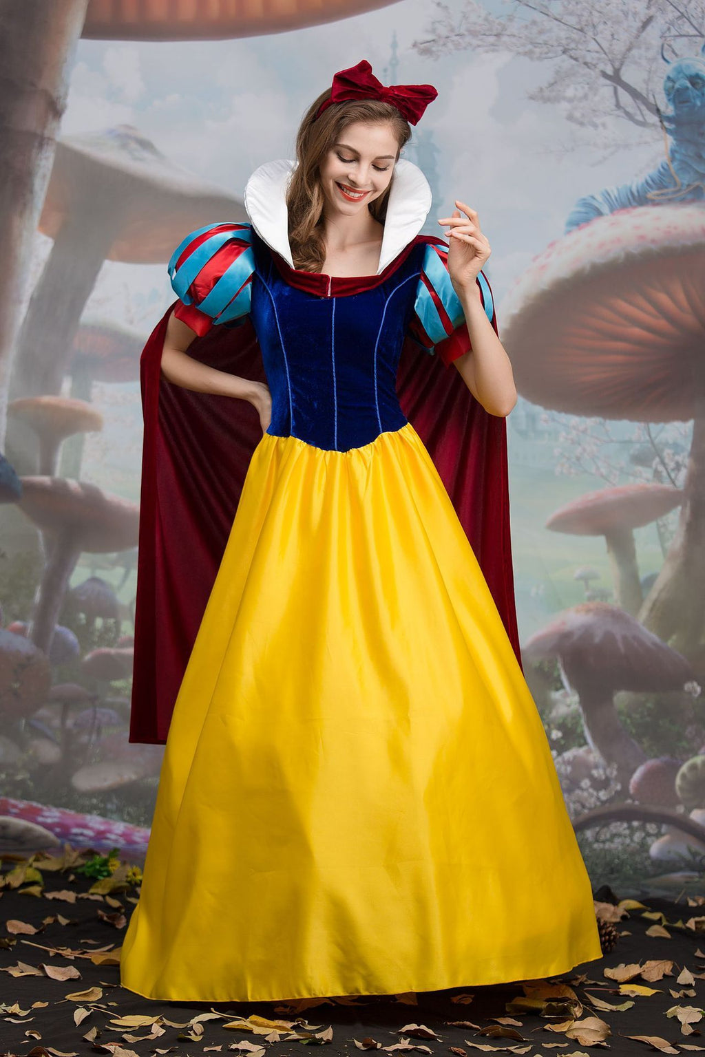 Plus Size Halloween Stage Dress Costume with Cape