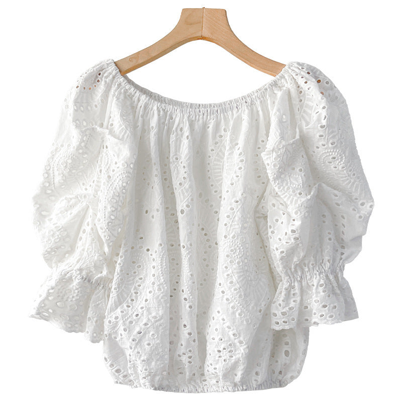 Chemisier en coton blanc de style français, à enfiler, S-XL