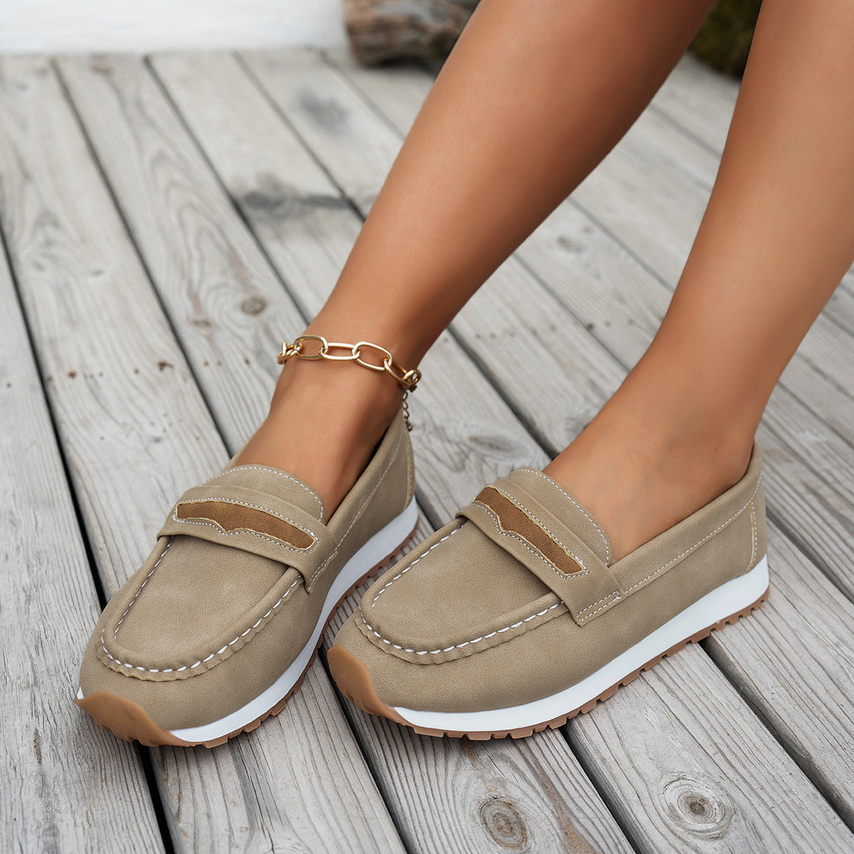 Chaussures décontractées à plateforme et petit talon pour femmes, disponibles en noir, bleu et kaki