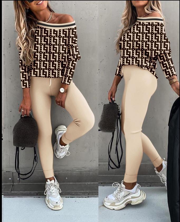 Ensemble de pantalon deux pièces à manches chauve-souris pour femme