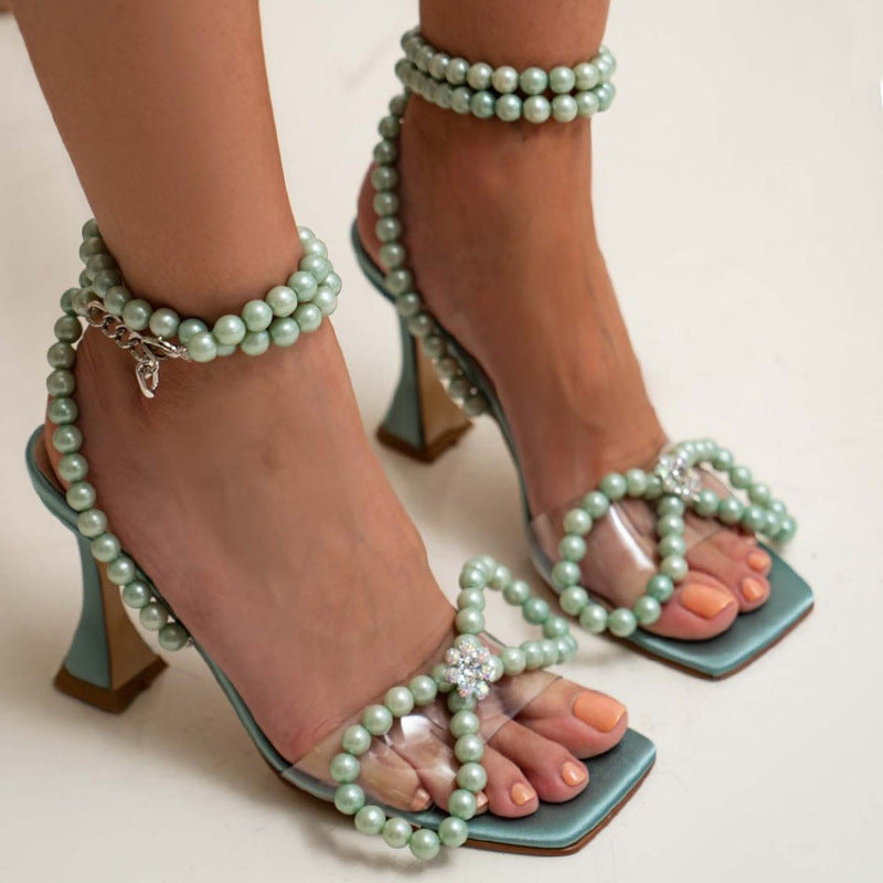 Escarpins Femme à Talon Haut Fin, Bout Carré et Nœud en Dentelle