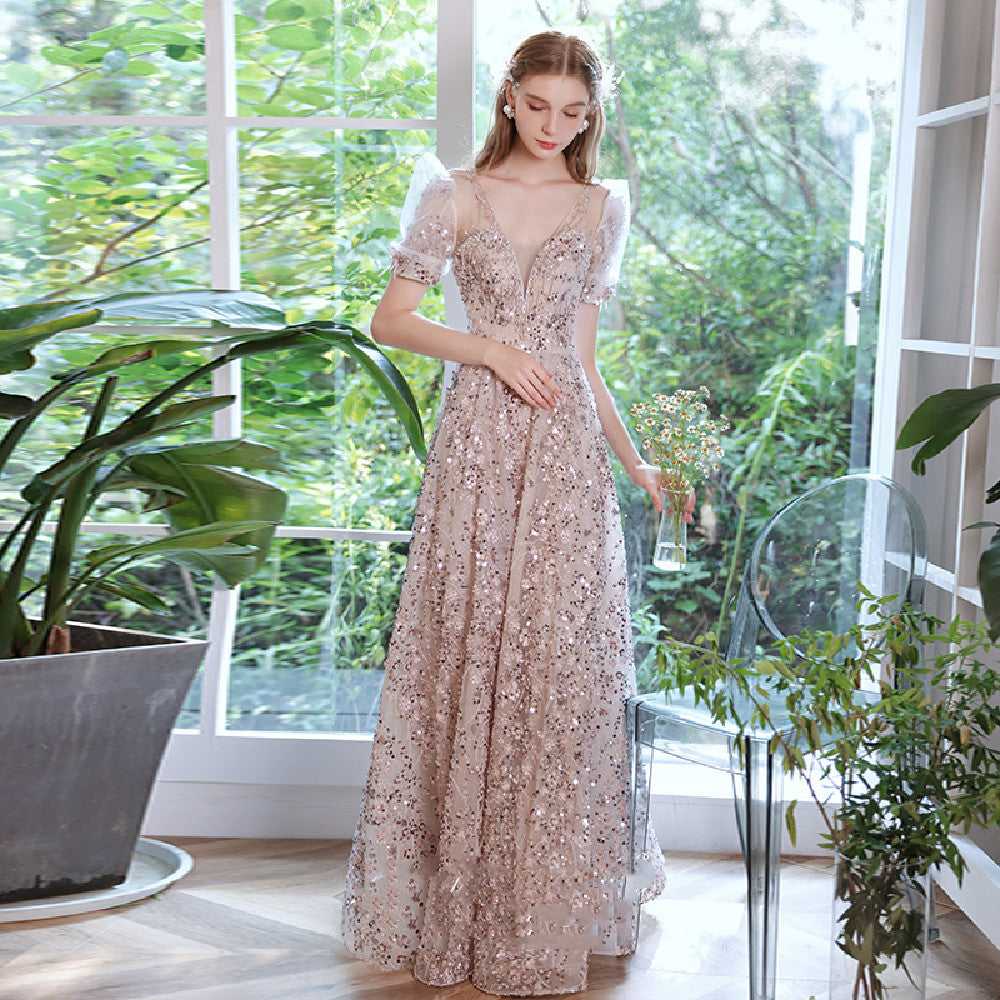 New Bride Pink Strap Cocktail Dress Middle-Waisted Polyester