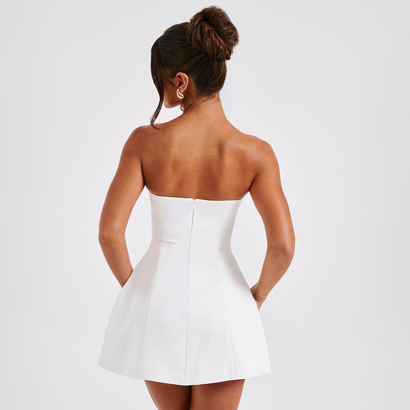 Robe Bustier Tendance pour Femme - Courte, Moulante et Sans Dos - Idéale pour les Fêtes Estivales