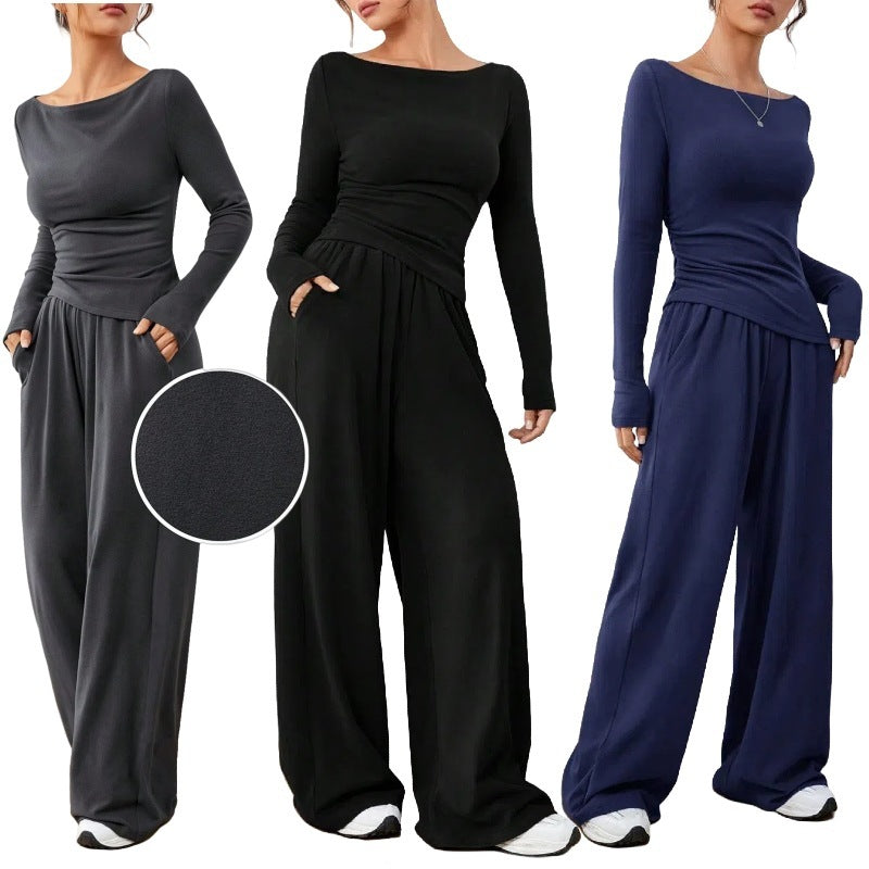 Costume décontracté irrégulier à manches longues pour femme avec poches, en coton, tailles S-XL