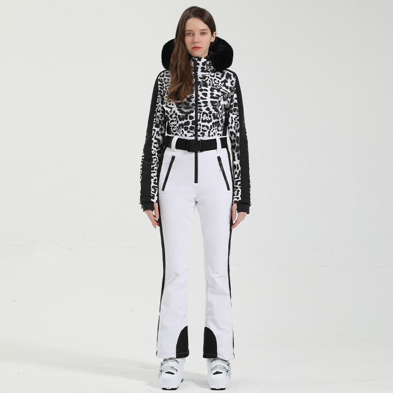 Combinaison de ski d'hiver professionnelle double couche thermique imperméable et ajustée