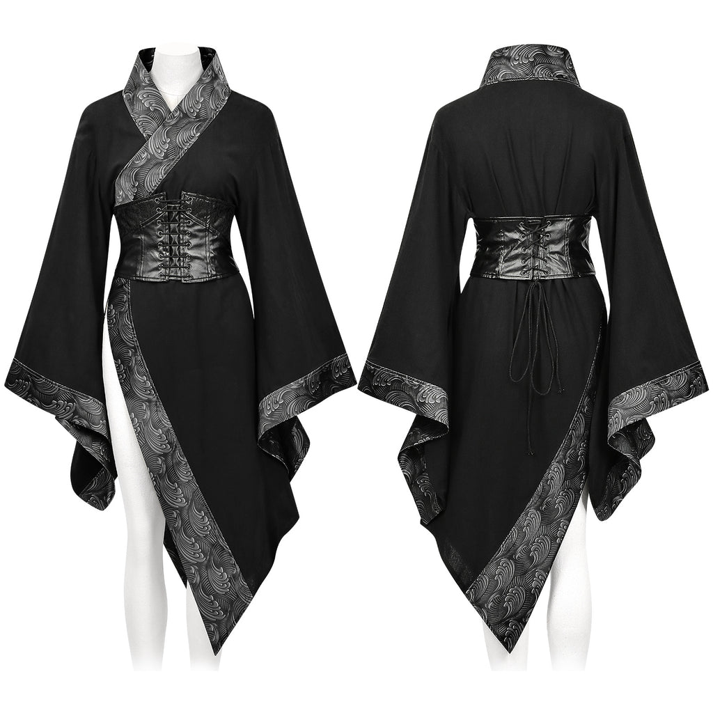 Robe Courte Modifiée Rétro Gothique Sombre Américaine pour Femmes