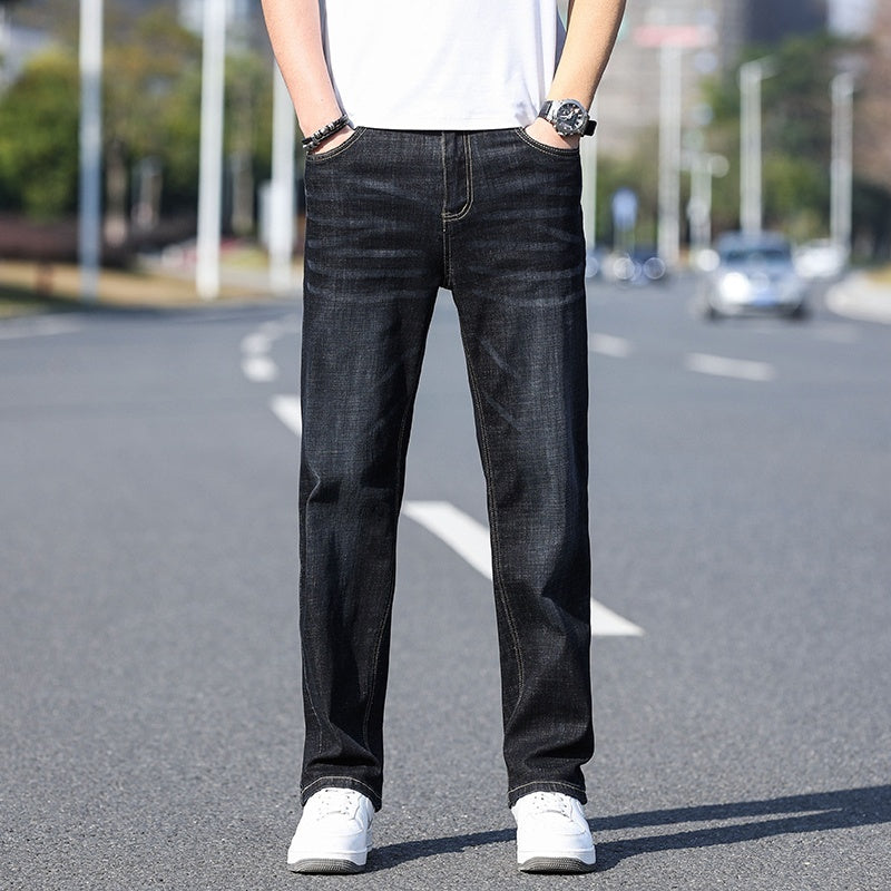 Thin Stretch Denim Tapered Business Casual Trousers