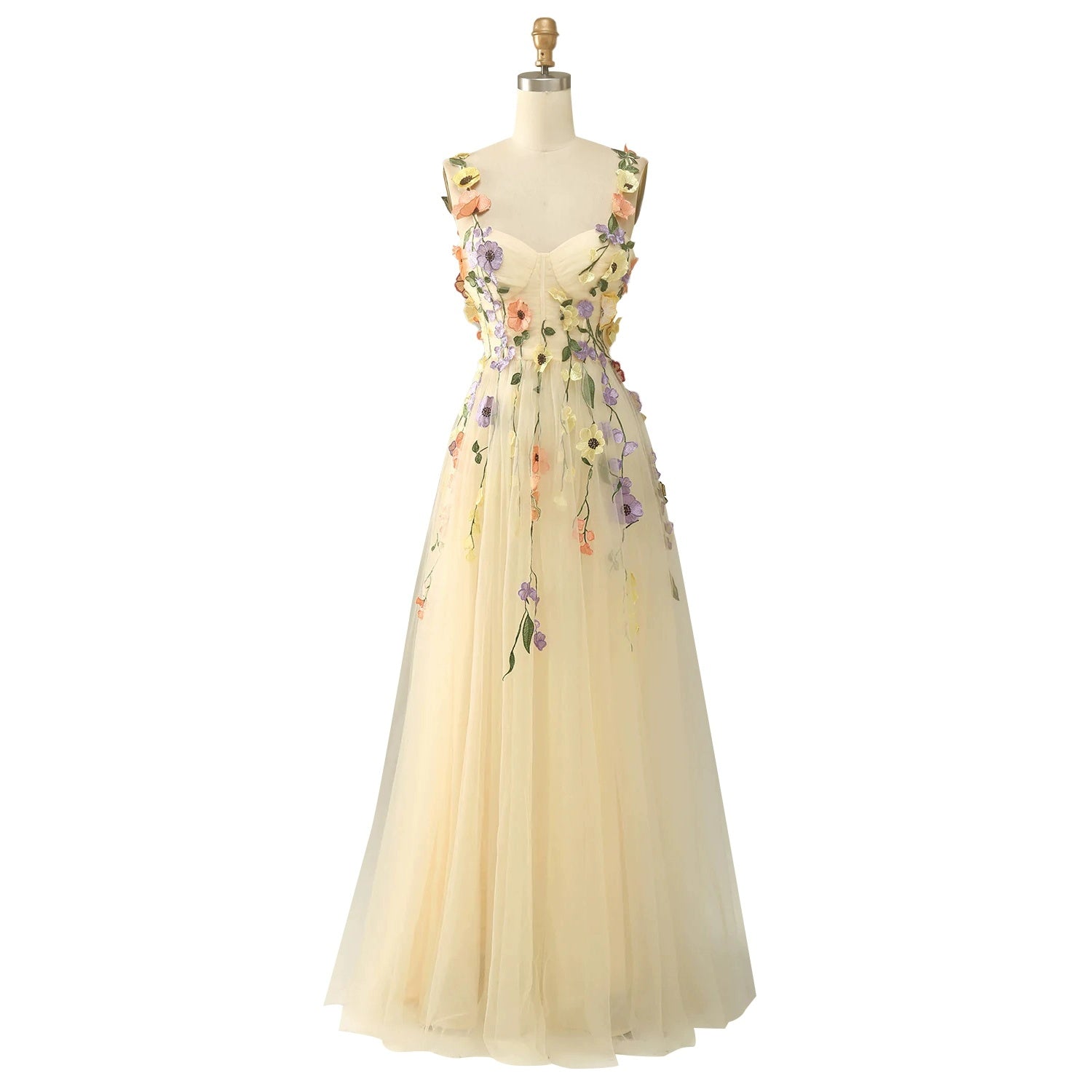 Champagne Korean Style Banquet Dress with Waistband and Zipper