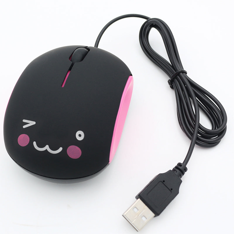 Mignonne souris optique filaire ergonomique de dessin animé pour fille 1600 DPI