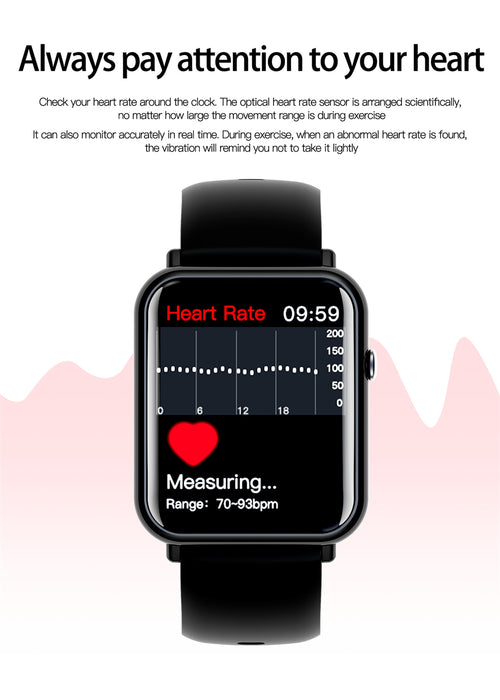 Montre Intelligente Étanche IP67 Bluetooth 5.2 Écran Tactile 1,69"