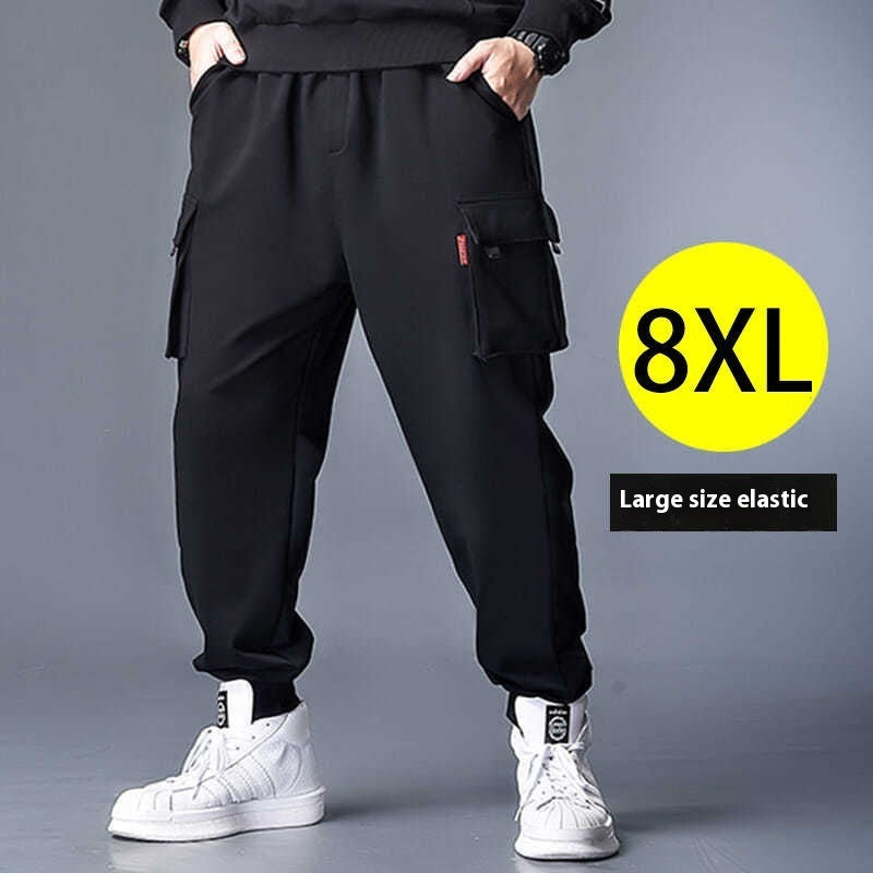 Pantalon de Travail Décontracté pour Hommes Grande Taille en Polyester Coupe Ample avec Chevilles Resserrées