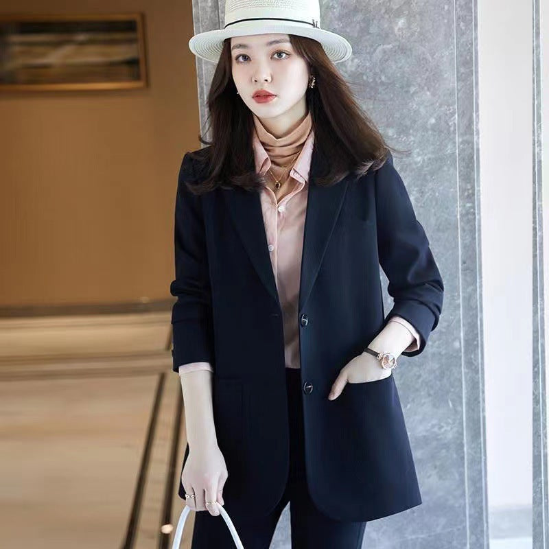 Women's Plus Size Blue Polyester Suit Jacket Small