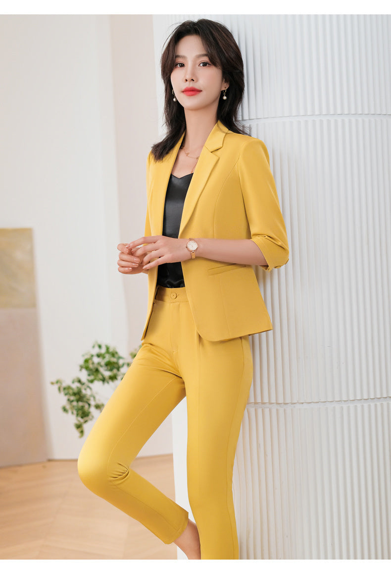 Women's Solid Color  Waist Sleeved Suit Jacket