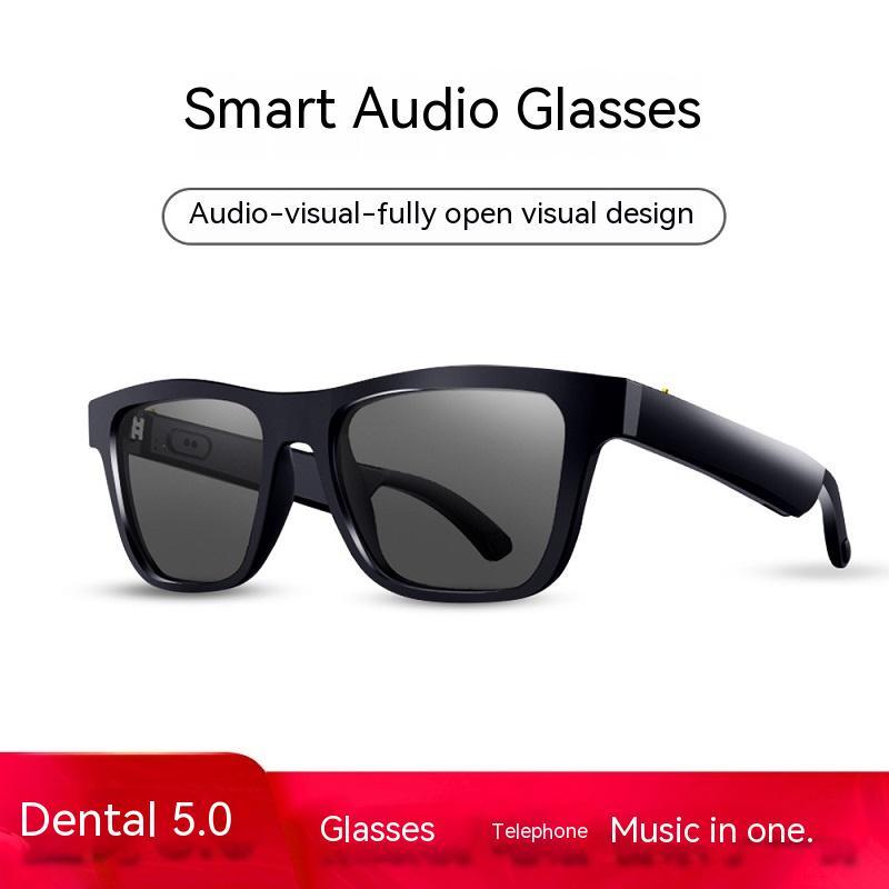 Black Smart Bluetooth Sunglasses with Headset and Transparent Screen