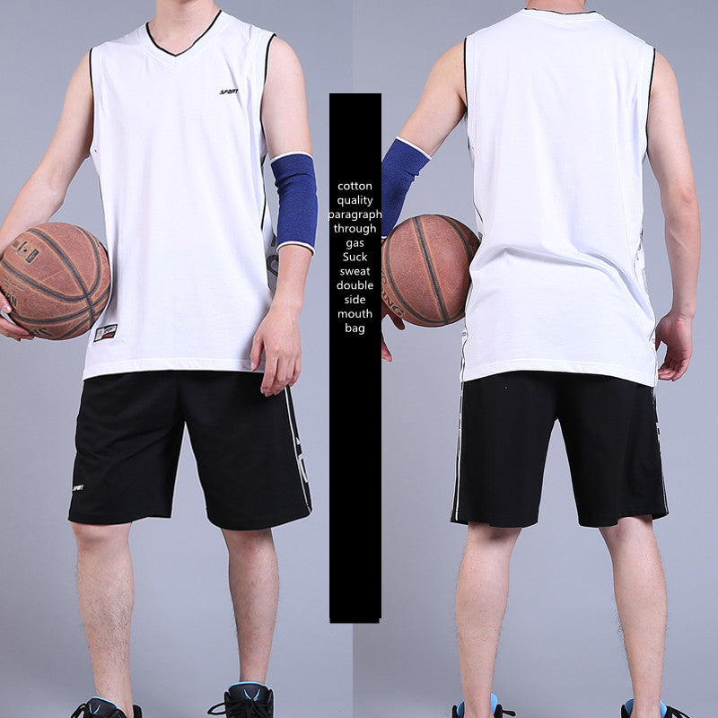 Sleeveless Cotton Polyester Vest and Running Shorts Sportswear