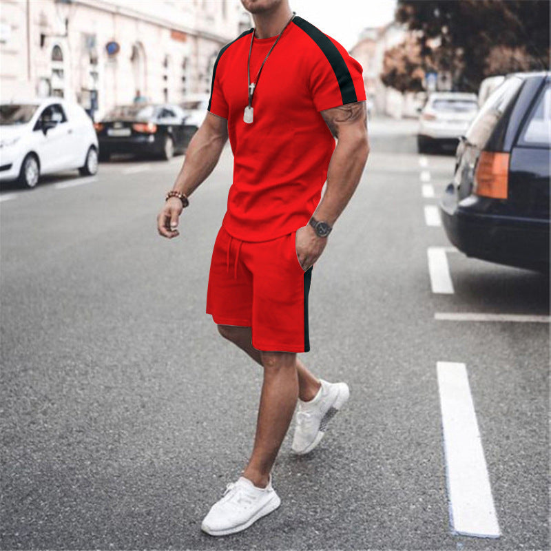 Men's Short Sleeve Athletic Suit with Shorts